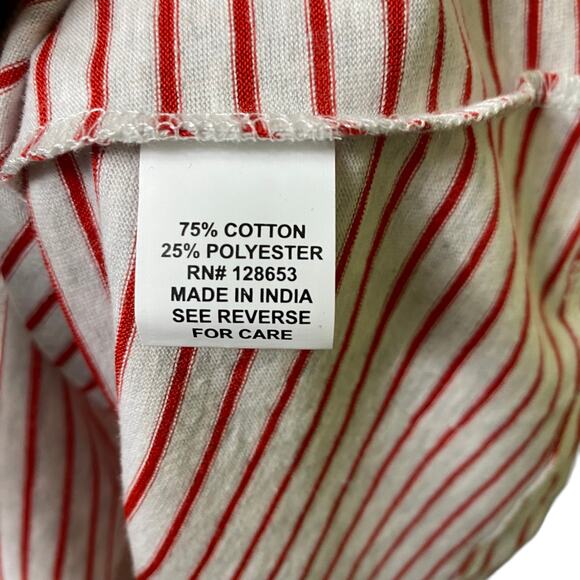 Ellen Weaver Red Striped Embroidered Tank Dress Sz M (2569) - Picture 5 of 7